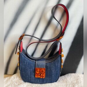 Christian Louboutin Carasky Mini Denim Shoulder Bag
